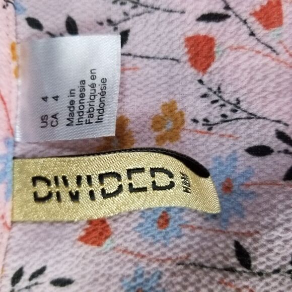 H&M Peach Floral Print Twist Front Crop Top - Picture 5 of 7